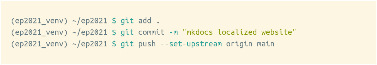 mkdocs + github talk push